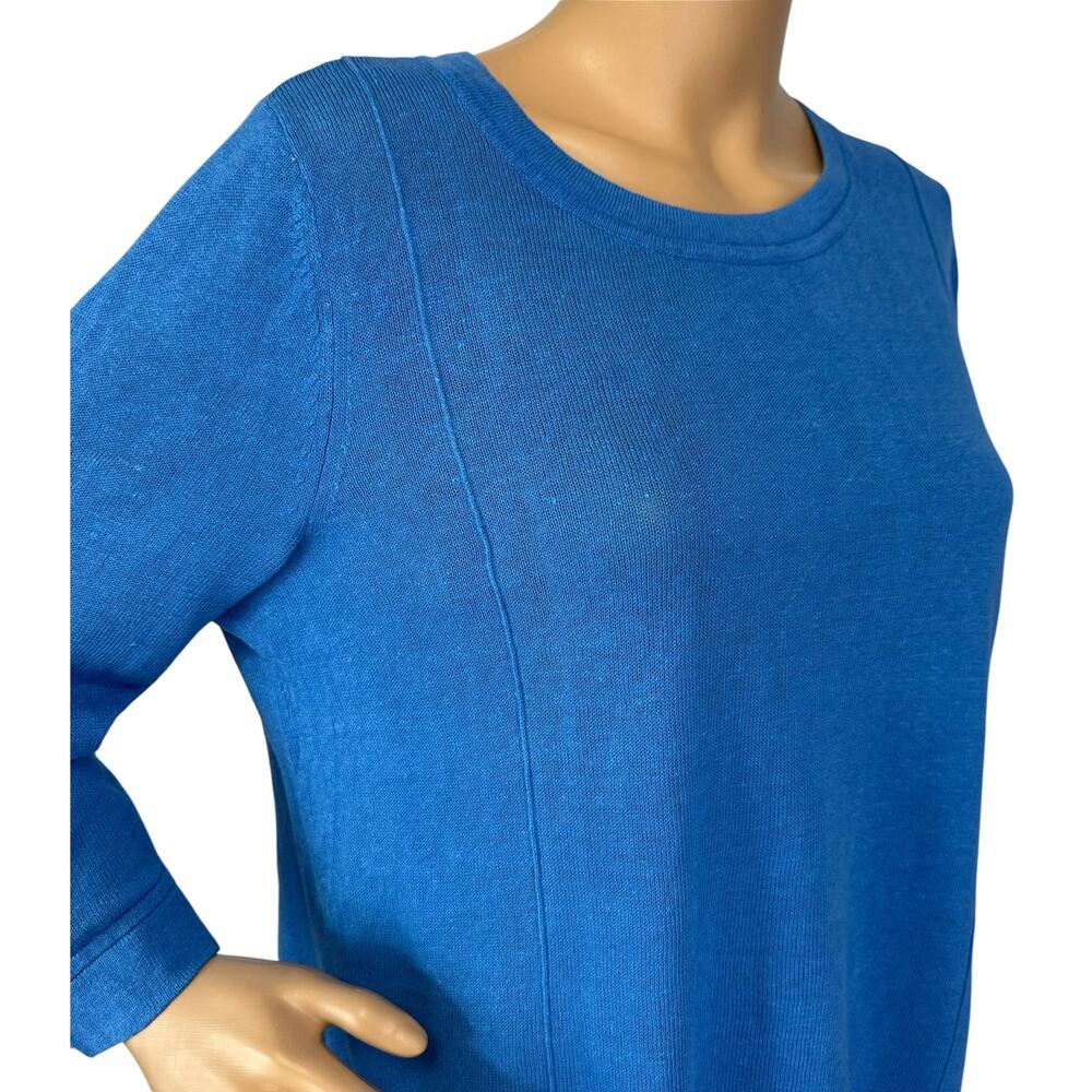 J. Jill Linen Blend Sweater Blue Petite Size MP - Picture 8 of 10